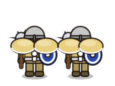 Human paladins, male and female