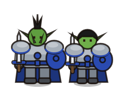 Orc barbarians, male and female